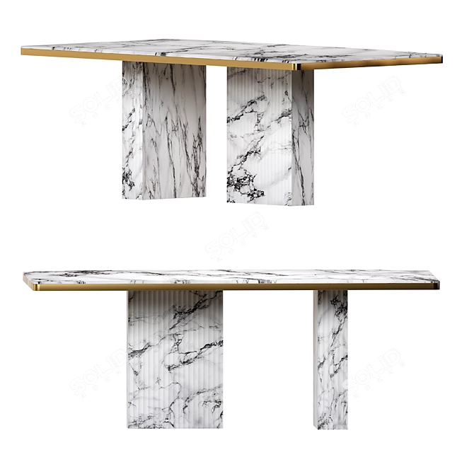 Sofia Modern Marble Dining Table 3D model image 1