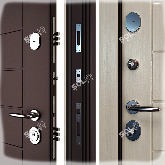 Palermo Metal Entrance Door (Abvehr) 3D model image 2