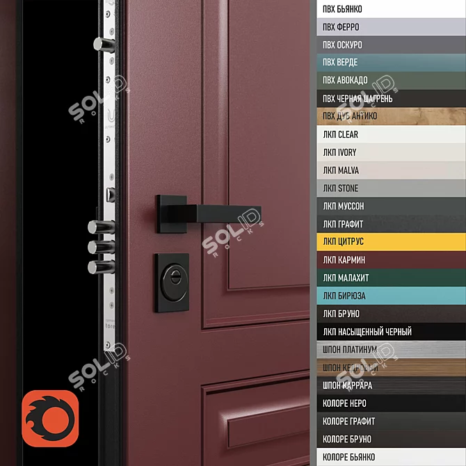 Title: Ultimatum M Steel Door Variety 3D model image 2