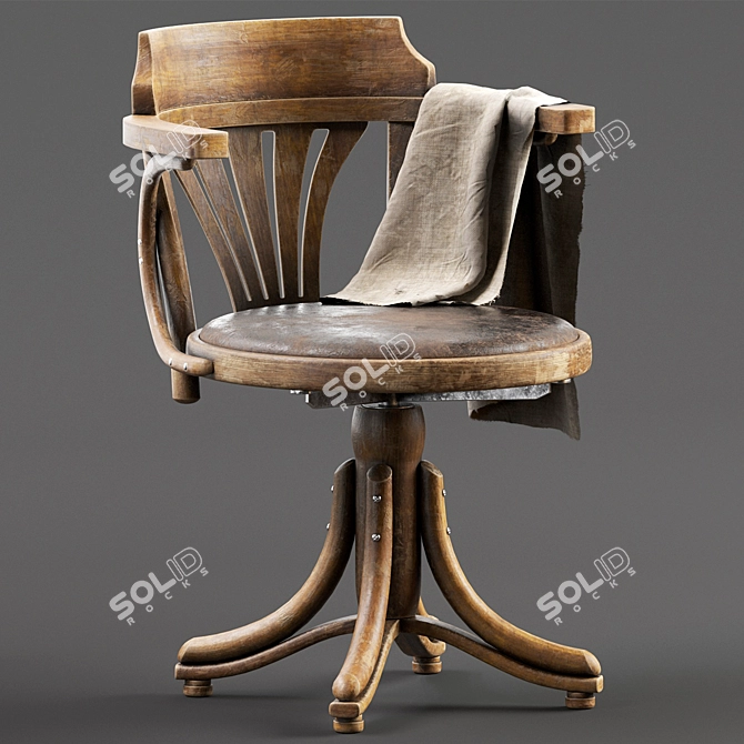 Rotating Upholstered Lounge Chair 3D model image 1