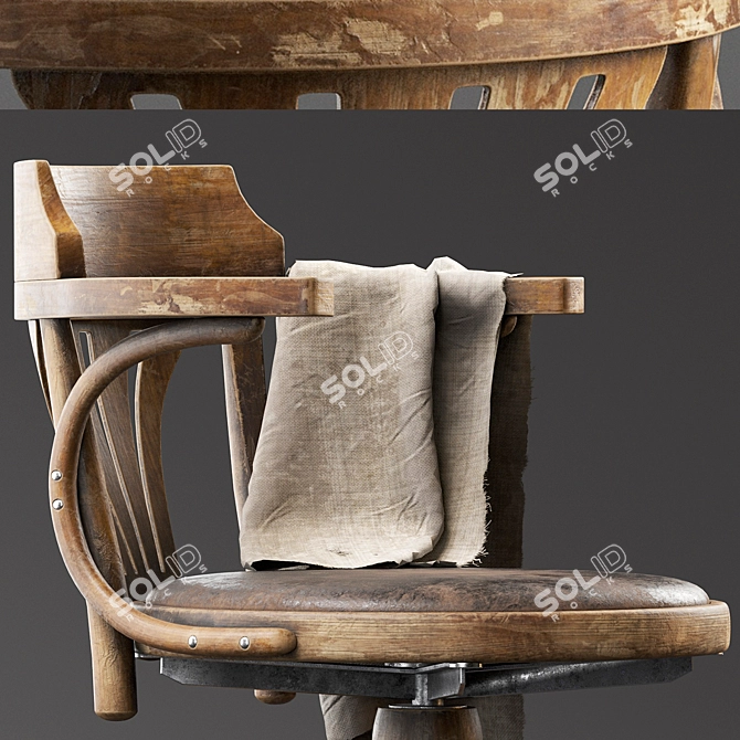 Rotating Upholstered Lounge Chair 3D model image 2