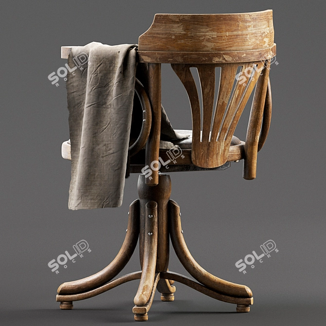 Rotating Upholstered Lounge Chair 3D model image 3