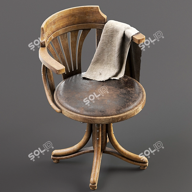 Rotating Upholstered Lounge Chair 3D model image 4