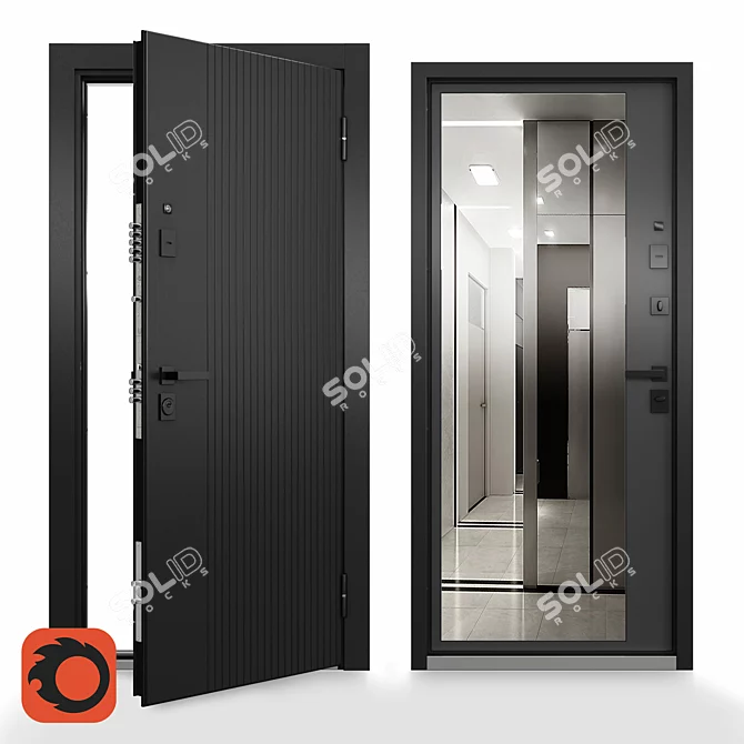 Ultimatum M Steel Door Design 3D model image 1