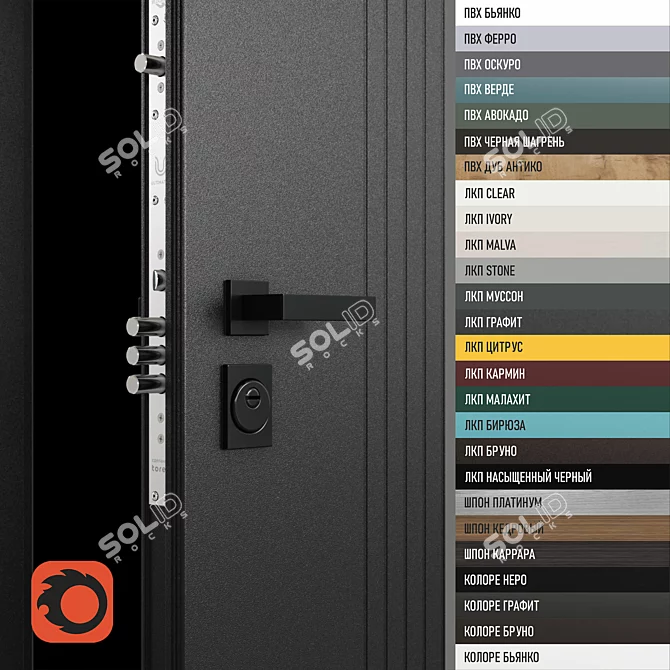 Ultimatum M Steel Door Design 3D model image 2