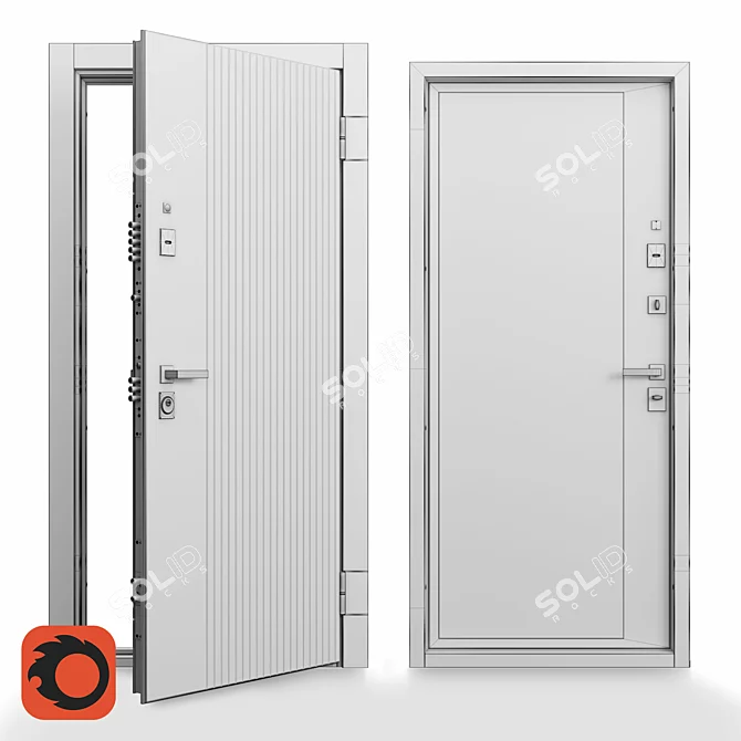 Ultimatum M Steel Door Design 3D model image 3