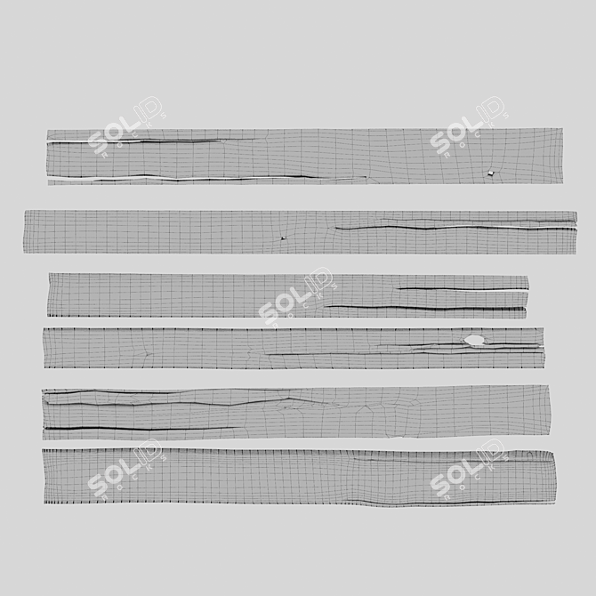 Vintage Painted Board Set 3D model image 5