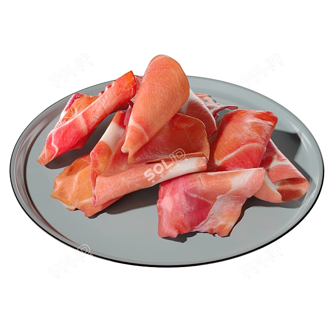 Handcrafted Jamón with Plate 3D model image 2