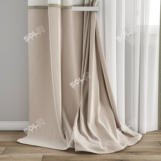  Polygonal Curtain 3D Model Set 3D model image 2