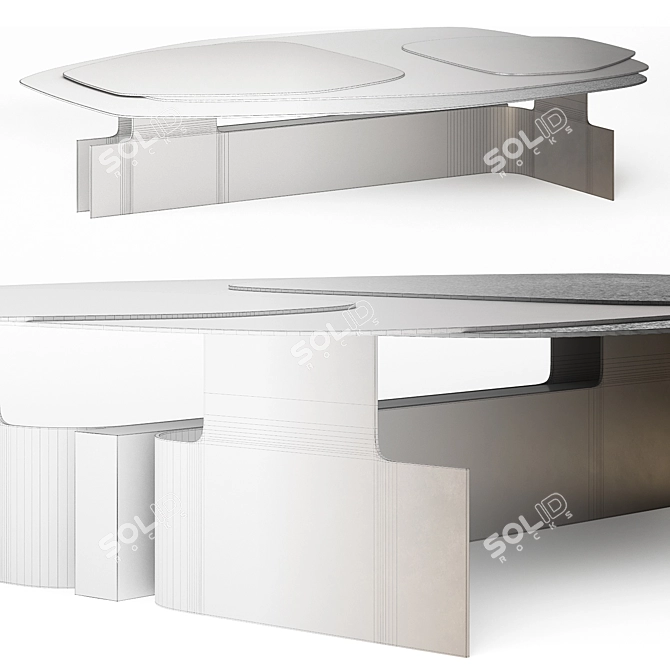 Enne Stone Coffee Table: Contemporary Design 3D model image 3