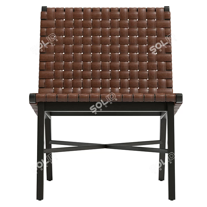 Modern Woven Accent Chair, Real-scale 3D model image 2