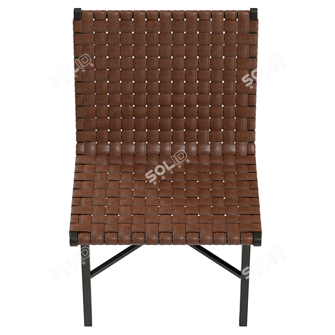 Modern Woven Accent Chair, Real-scale 3D model image 3
