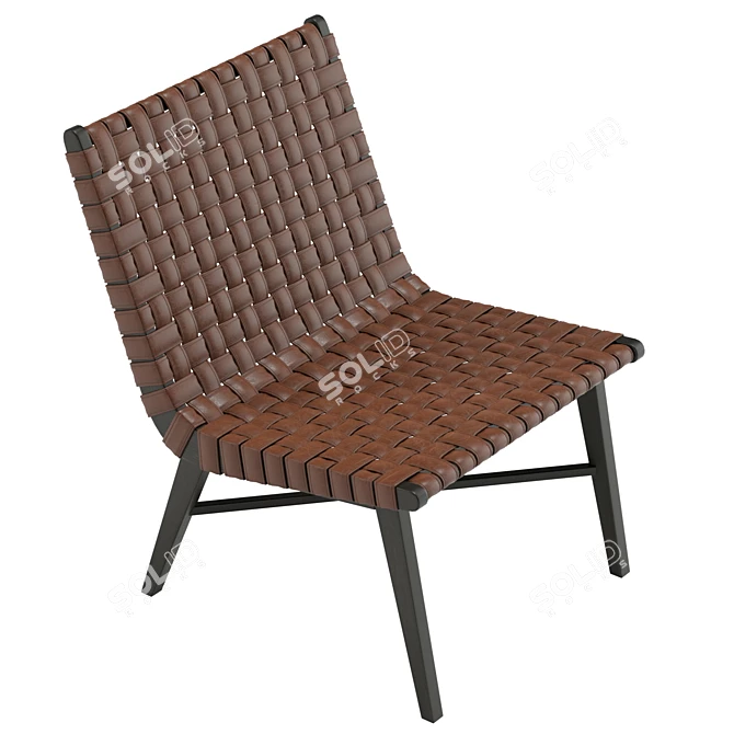Modern Woven Accent Chair, Real-scale 3D model image 5