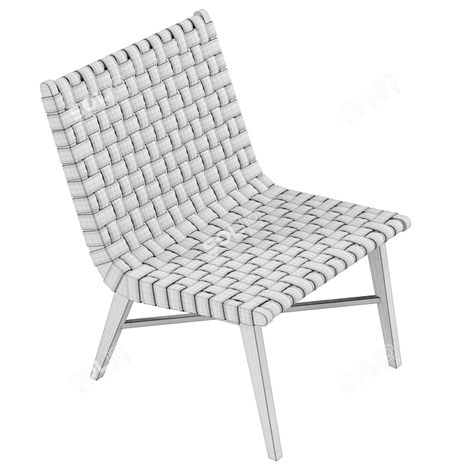 Modern Woven Accent Chair, Real-scale 3D model image 6