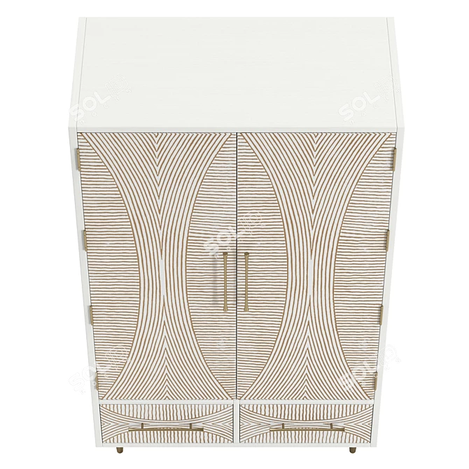 Thalia Carved Armoire 72in Vintage 3D model image 3