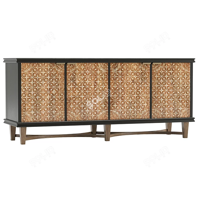 Modern Chelsea Media Console, Realistic 3D Model 3D model image 1