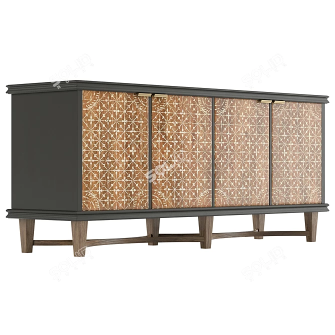 Modern Chelsea Media Console, Realistic 3D Model 3D model image 4