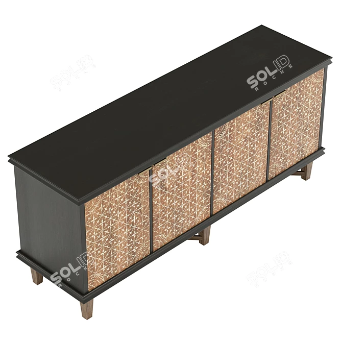 Modern Chelsea Media Console, Realistic 3D Model 3D model image 5
