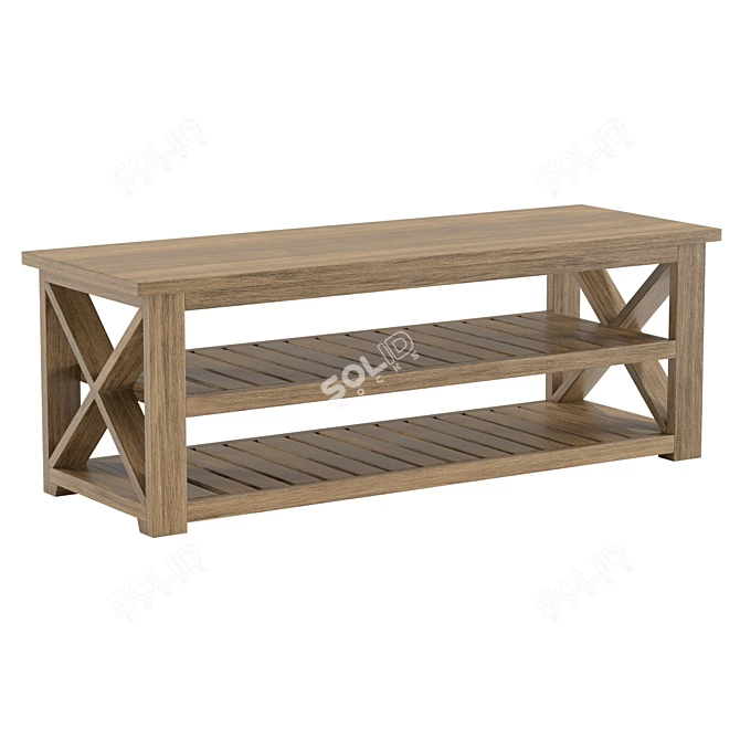 Modern Entryway Bench with Texture 3D model image 2