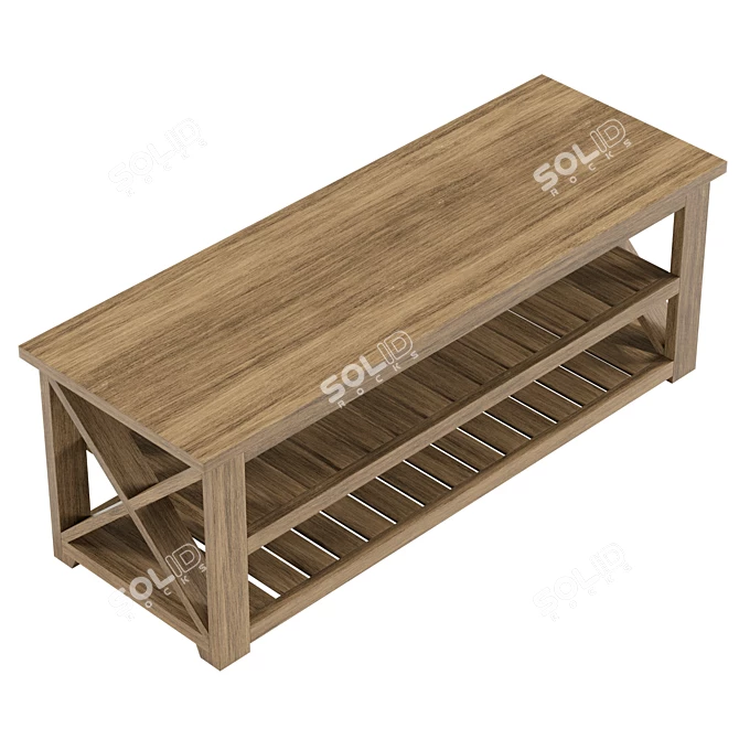 Modern Entryway Bench with Texture 3D model image 6