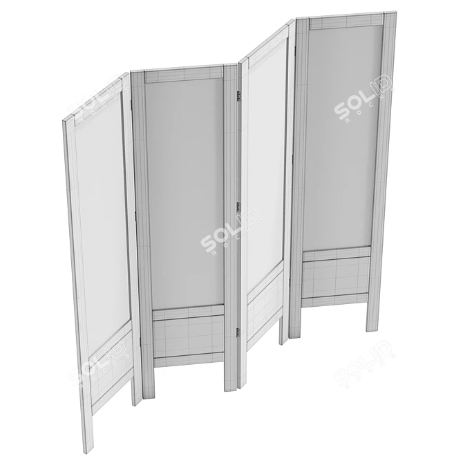 Large Floral Print Room Divider 3D model image 6