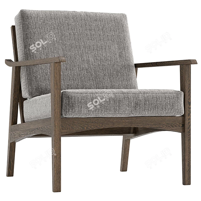 Modern Tate Accent Chair UV-Mapped 3D model image 1