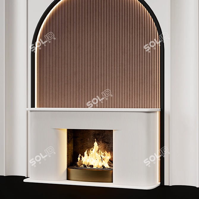 Modern Archway Fireplace 3D model image 3