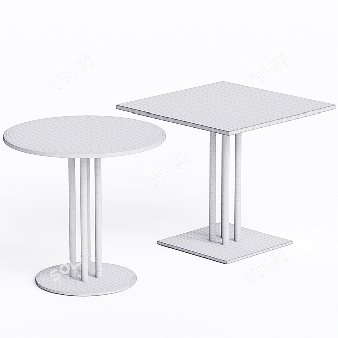 Elegant Round Dining Table Design 3D model image 4