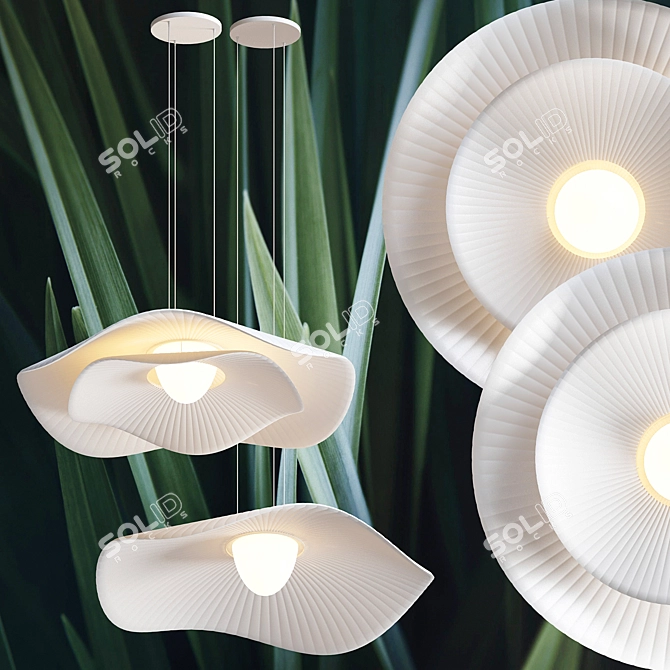 Lotus Blossom Pendant Light 3D model image 3