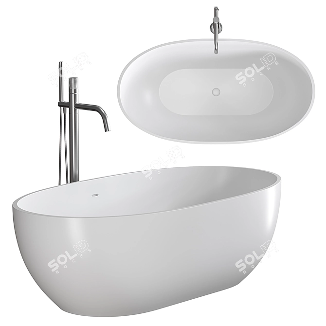 Elegant Bath Set: Artceram FILE 2.0 & Cisal X32 Mixer 3D model image 2