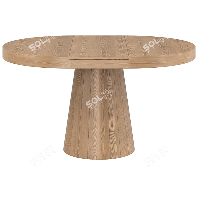 Expandable Japandi Dining Table, 6-Seater 3D model image 4