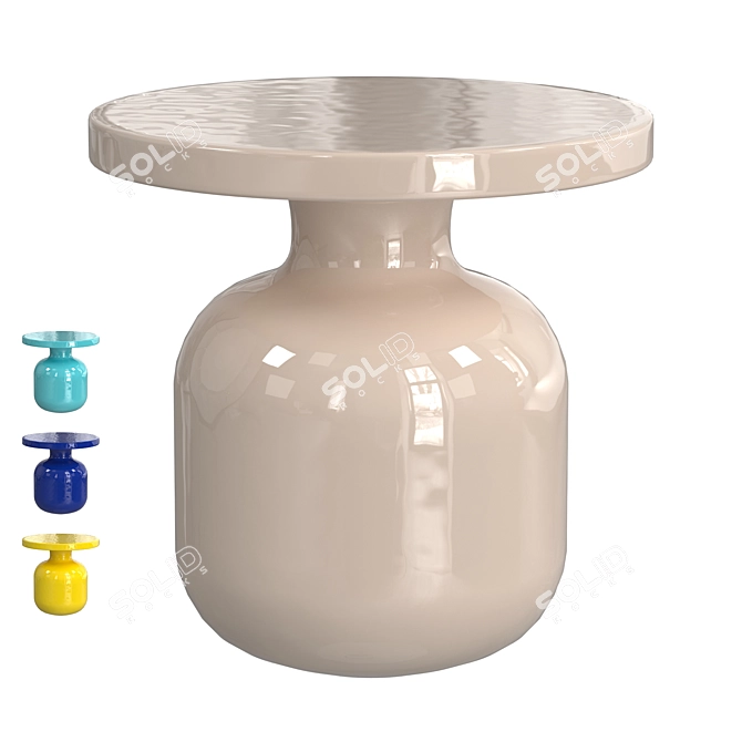 Accent Table Ceramic Bottle CreamWhite 3D model image 1