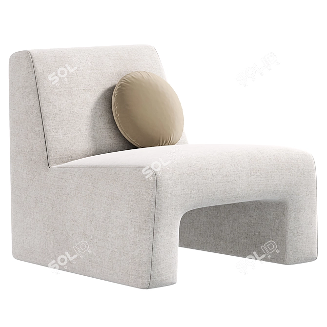 Stylish Green Boucle Accent Chair 3D model image 2