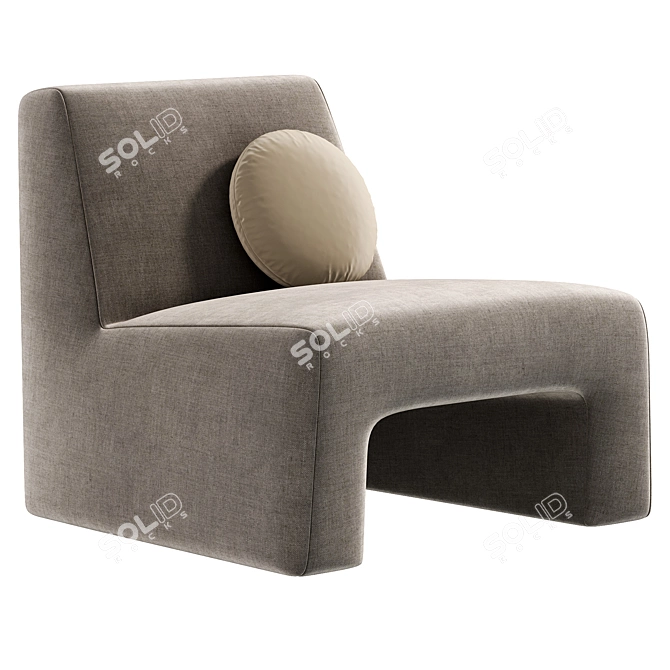 Stylish Green Boucle Accent Chair 3D model image 5