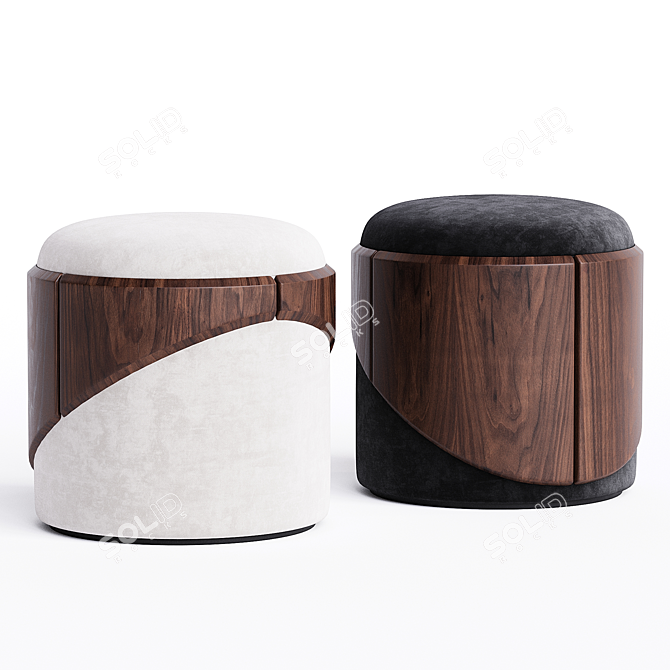 Ryde Ottoman Pouf Luxury Living 3D model image 2