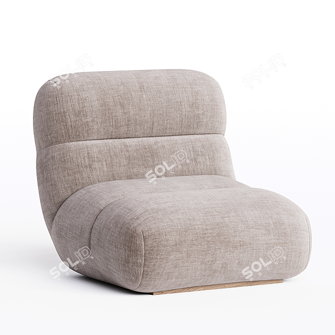 Stylish Le Club Armchair 3D 3D model image 1