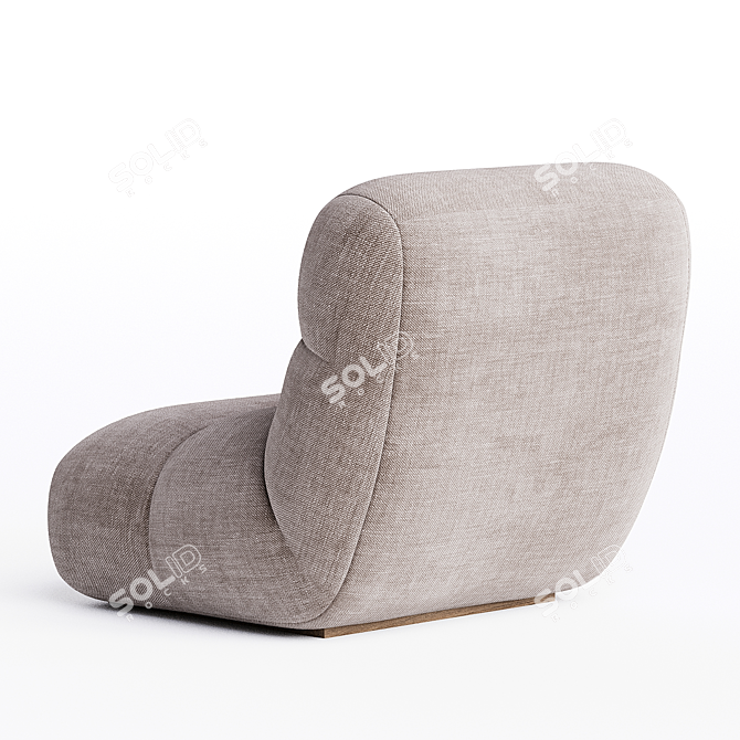 Stylish Le Club Armchair 3D 3D model image 2