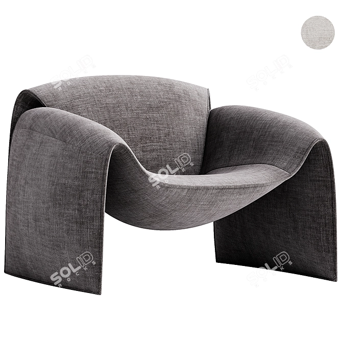 Stylish Le Club Armchair 3D 3D model image 4