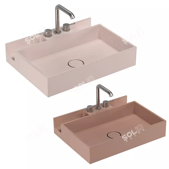 Modern REXA KORAKRIL Washbasins Set 3D model image 4