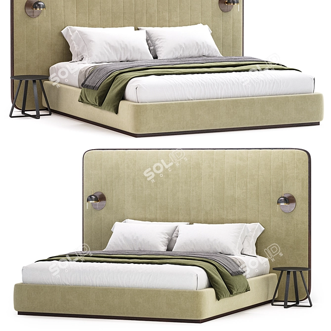 Sleek Como Bed Collection 3D model image 2