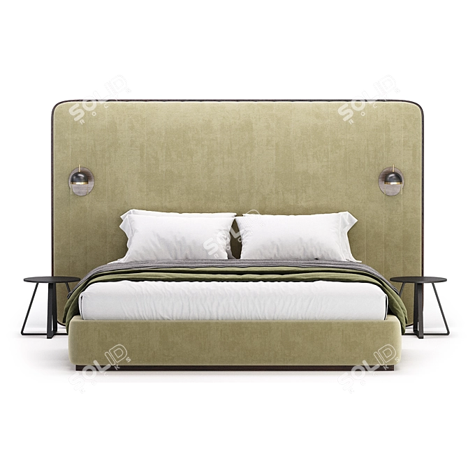 Sleek Como Bed Collection 3D model image 3