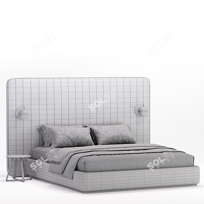 Sleek Como Bed Collection 3D model image 6