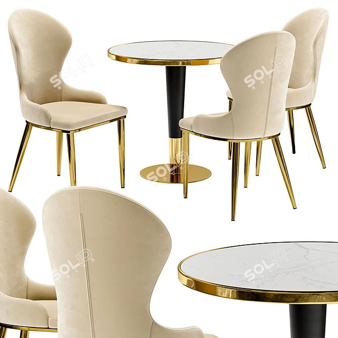 Constance Dining Chair & Madrid Table 3D model image 1