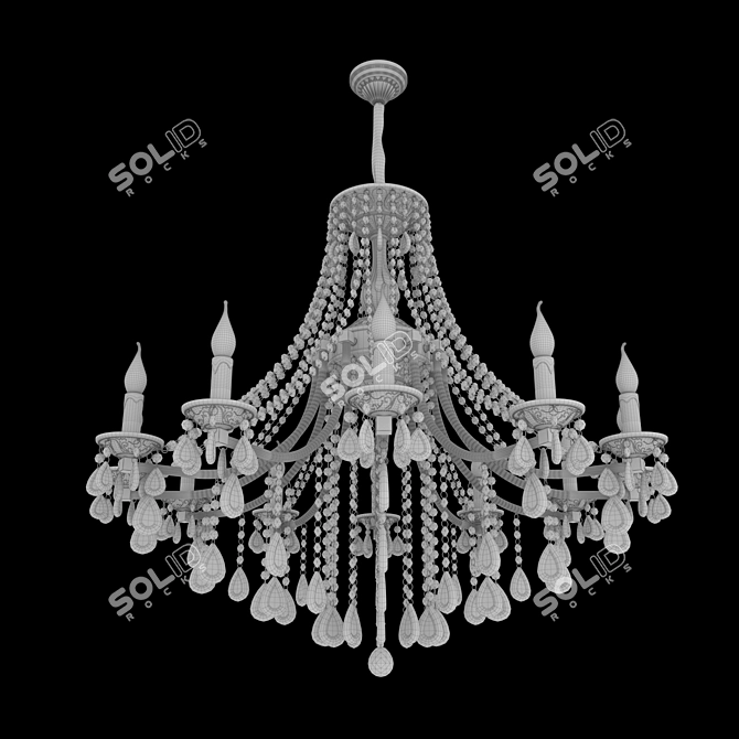 Bogates Crystal Chandelier Liguria 12-Light 3D model image 2