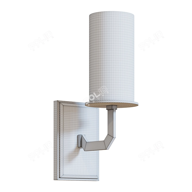 Elegant Metal and Glass Sconce 3D model image 3