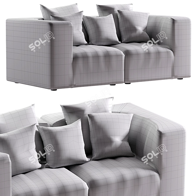 Modern Low Poly Sofa Design 3D model image 6