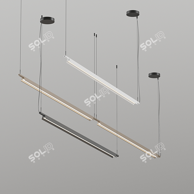 Compendium D81BW Pendant Light Set 3D model image 2