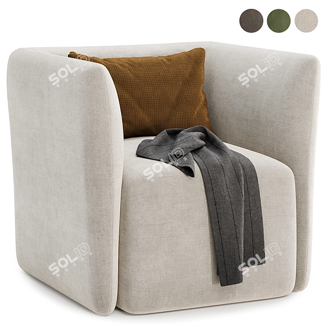 Elegant JILL Armchair, Multiple Colors 3D model image 1