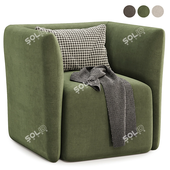 Elegant JILL Armchair, Multiple Colors 3D model image 2