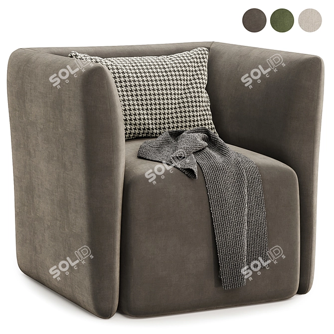 Elegant JILL Armchair, Multiple Colors 3D model image 3